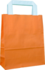 Papiertragetaschen orange 80g/m² 18+8x22cm