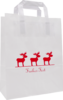 Weihnachtliche Elch Papiertragetaschen Rot/Weiß 18+8x22cm