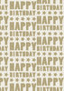 Geschenkpapier Braun Kraft happy birthday gold