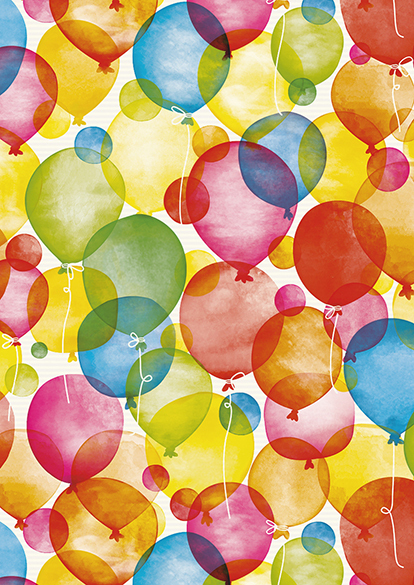 Geschenkpapier Weiß Kraft Watercolour Balloons