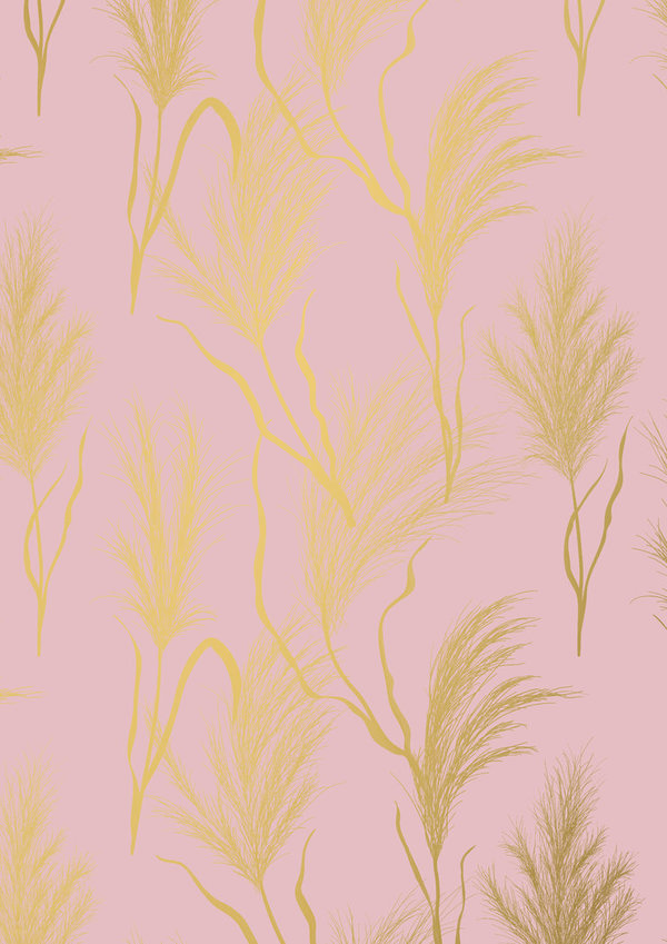 Geschenkpapier Luxus Grass pink gold